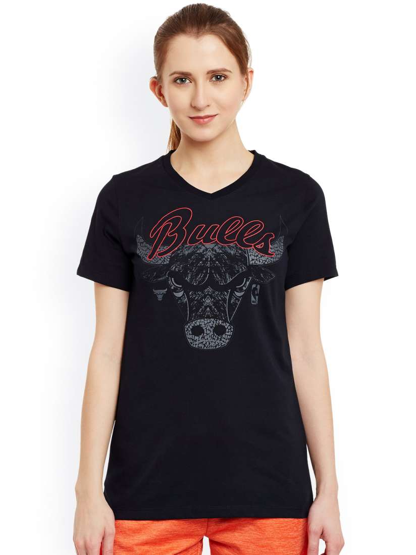 Buy NBA Women Black Printed V Neck T Shirt Tshirts for Women Myntra