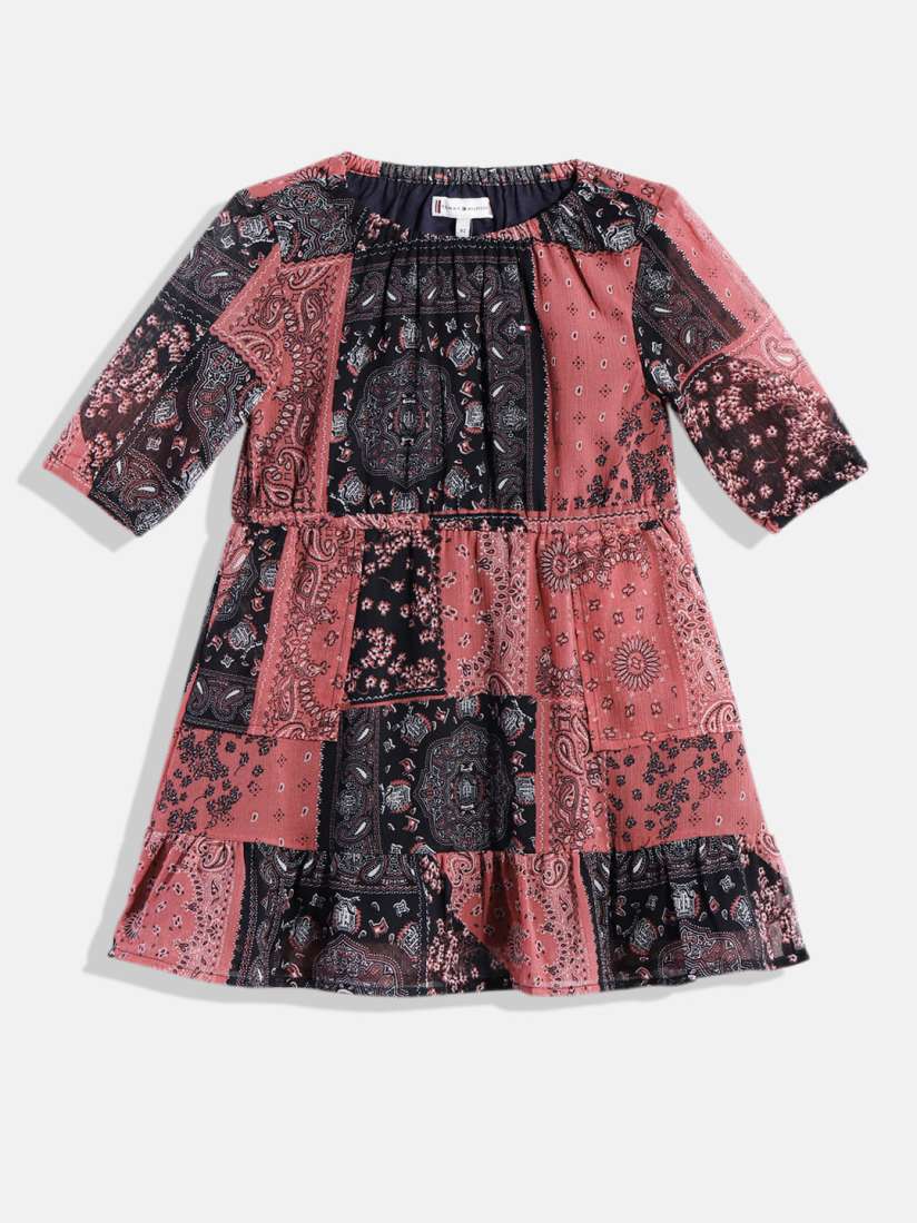 Tommy hilfiger corsage print chiffon midi dress 2025