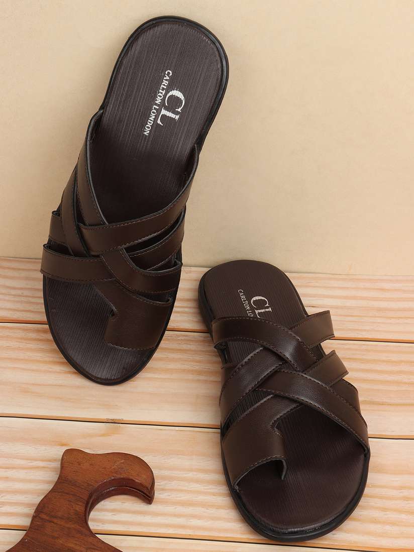 Comfort Sandal Carlton London Sandals Men Dual Strap Adjustable