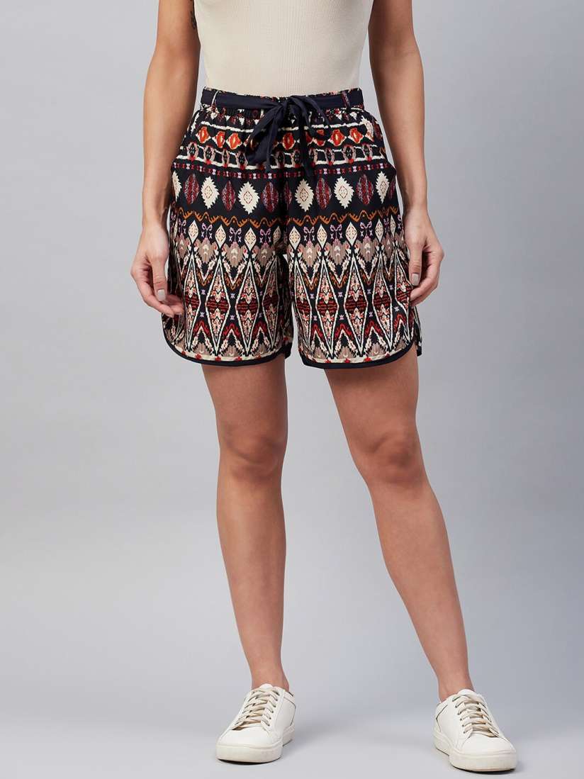 Buy Azira Women Blue Printed Shorts Shorts for Women 18423700 Myntra