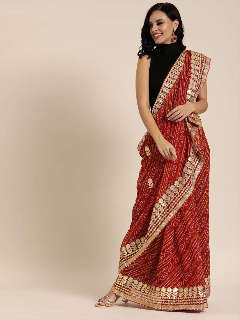 Gota patti saree myntra clearance