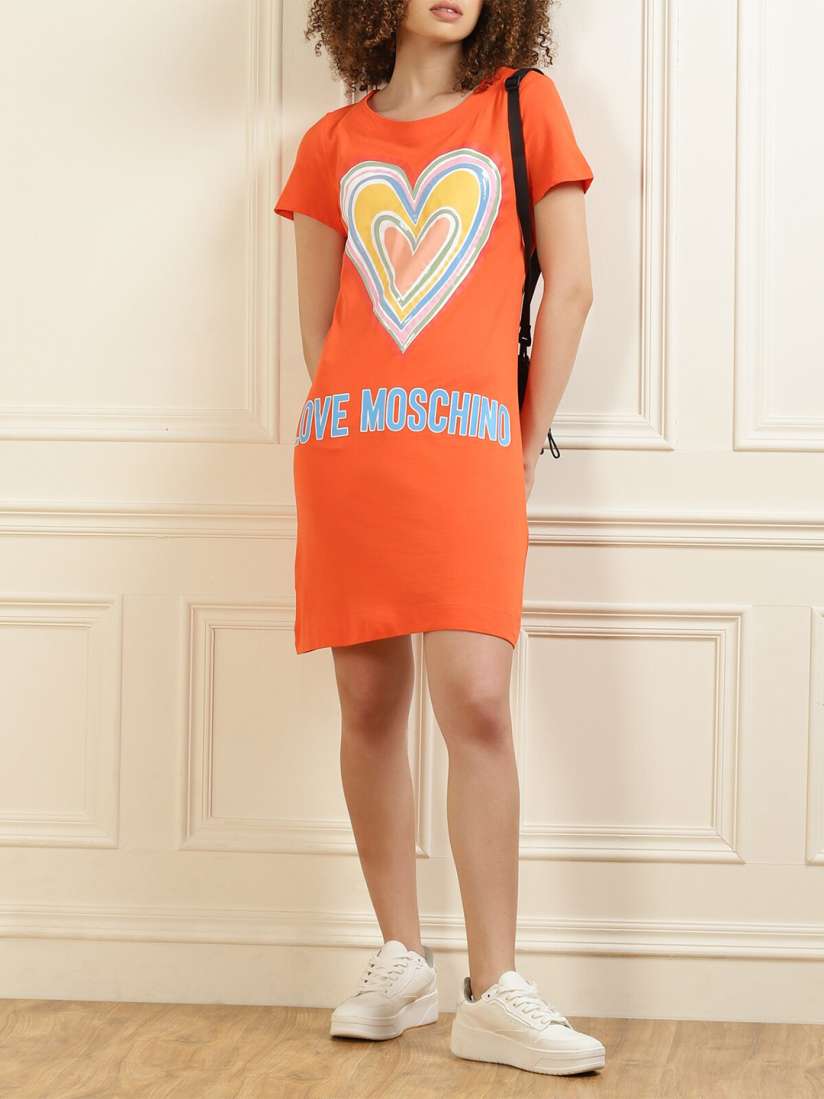 Buy LOVE MOSCHINO Orange giants orange Denim T shirt Dress Dresses for Women 18433542 Myntra