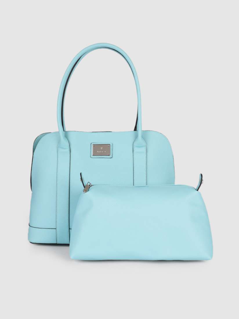 Buy Van Heusen Women Blue PU Structured Tote Bag Handbags for Women 18433732 Myntra
