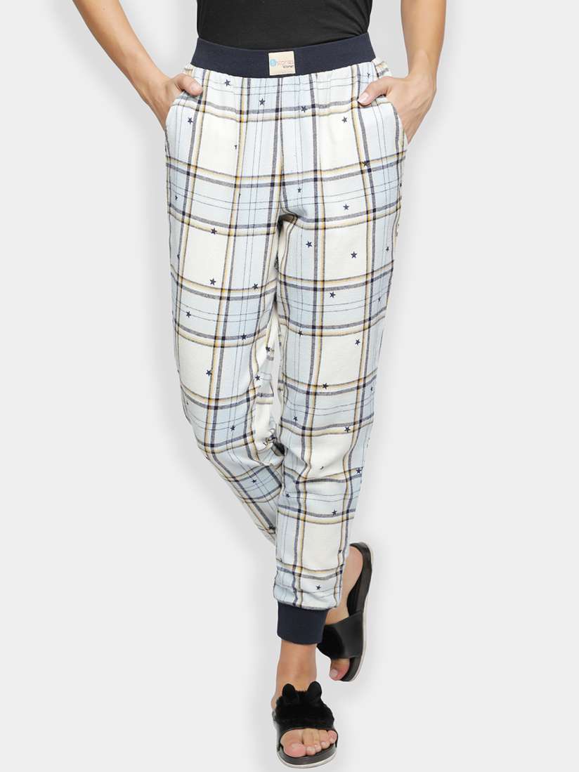 Womens checked joggers online
