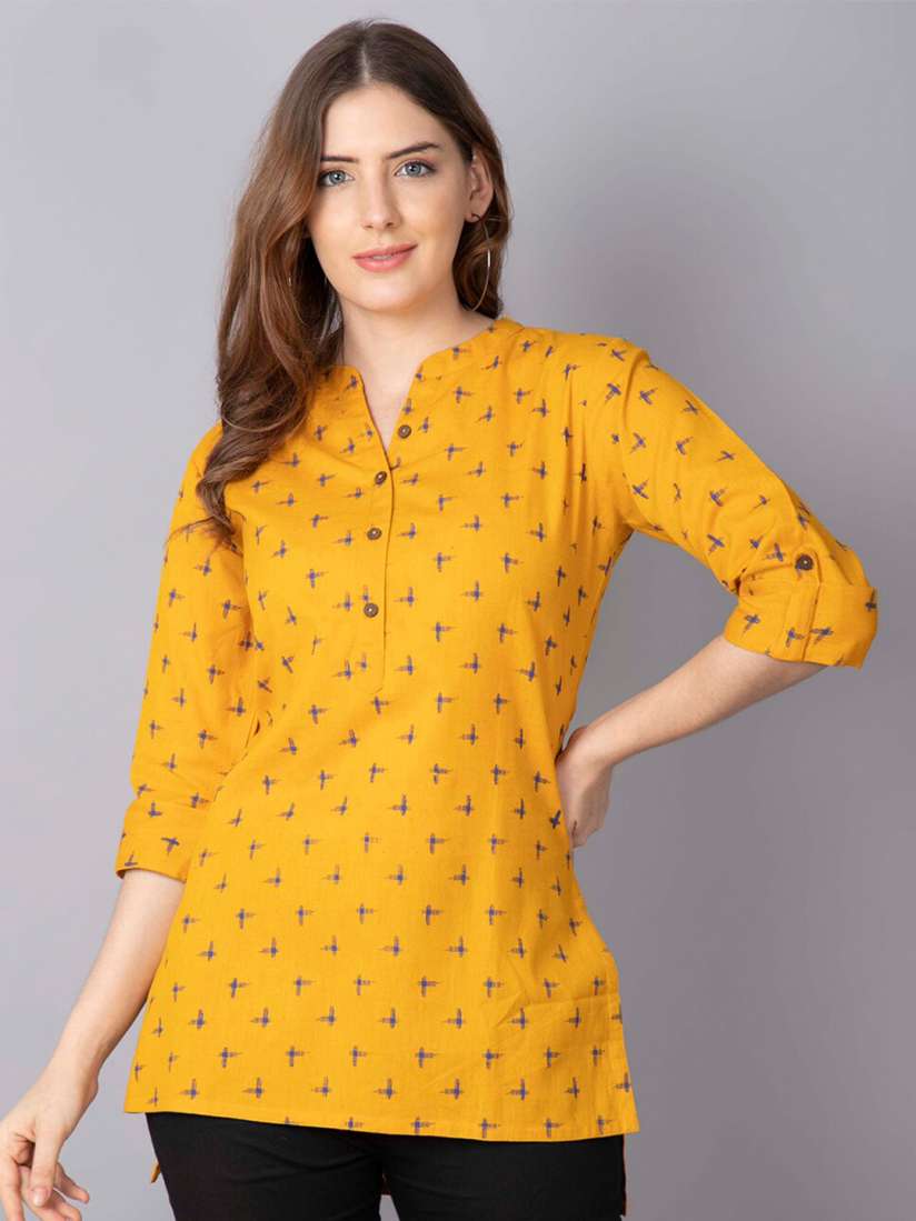 Buy Pistaa Yellow Geometric Printed Kurti Kurtis for Women 18436662 Myntra
