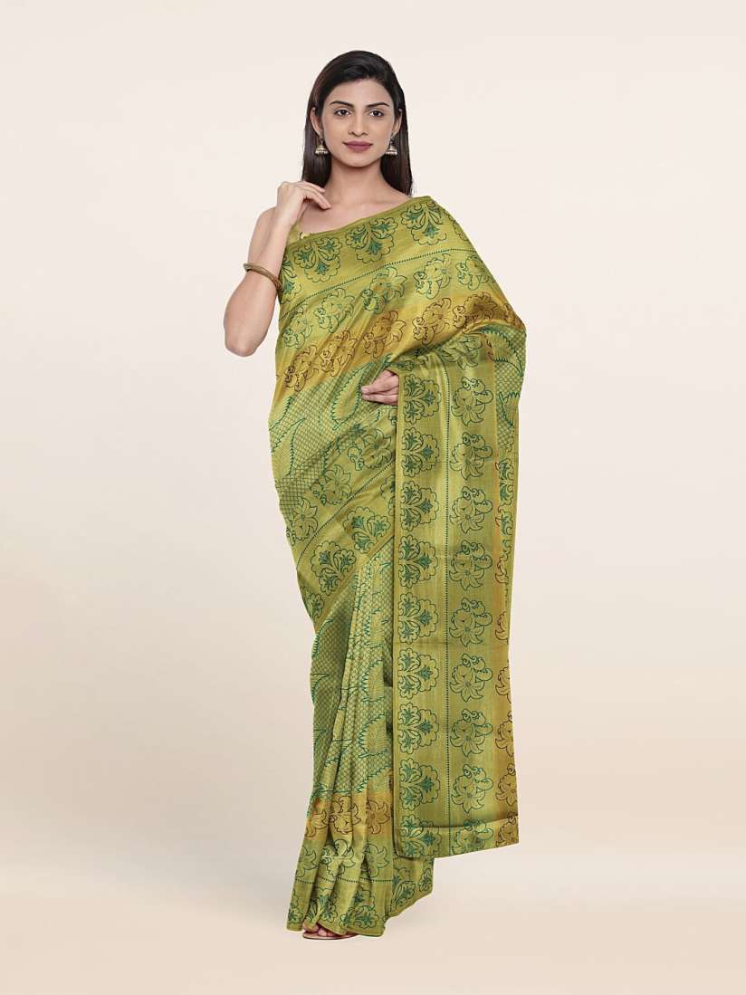 Buy Pothys Green Gold Toned Woven Design Zari Pure Silk Saree Sarees for Women 18441134 Myntra