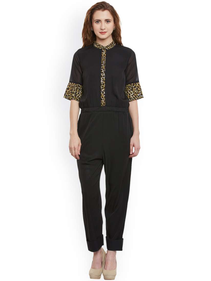 Buy eyelet Black Jumpsuit Jumpsuit for Women 1844260 Myntra