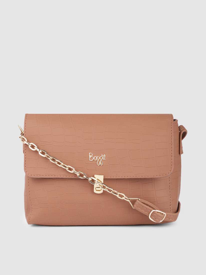 Buy Baggit Women Tan Textured Structured Sling Bag Handbags for Women 18444114 Myntra