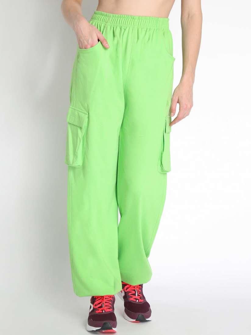 Buy CHKOKKO Women Lime Green Solid Relaxed Fit Track Pant Track Pants for Women 18454136 Myntra