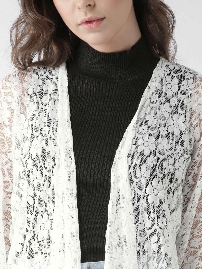 White lace shrug on sale