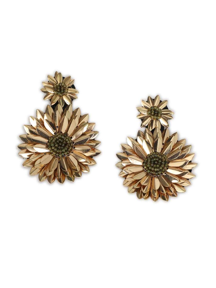 Buy FOREVER 21 Gold Toned Floral Drop Earrings Earrings for Women 18468254 Myntra