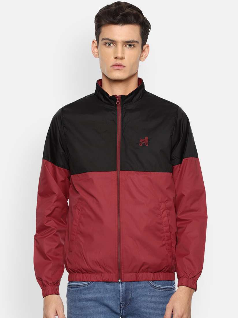 Buy Van Heusen ACADEMY Men Maroon Colourblocked Sporty Jacket Jackets for Men 18479274 Myntra