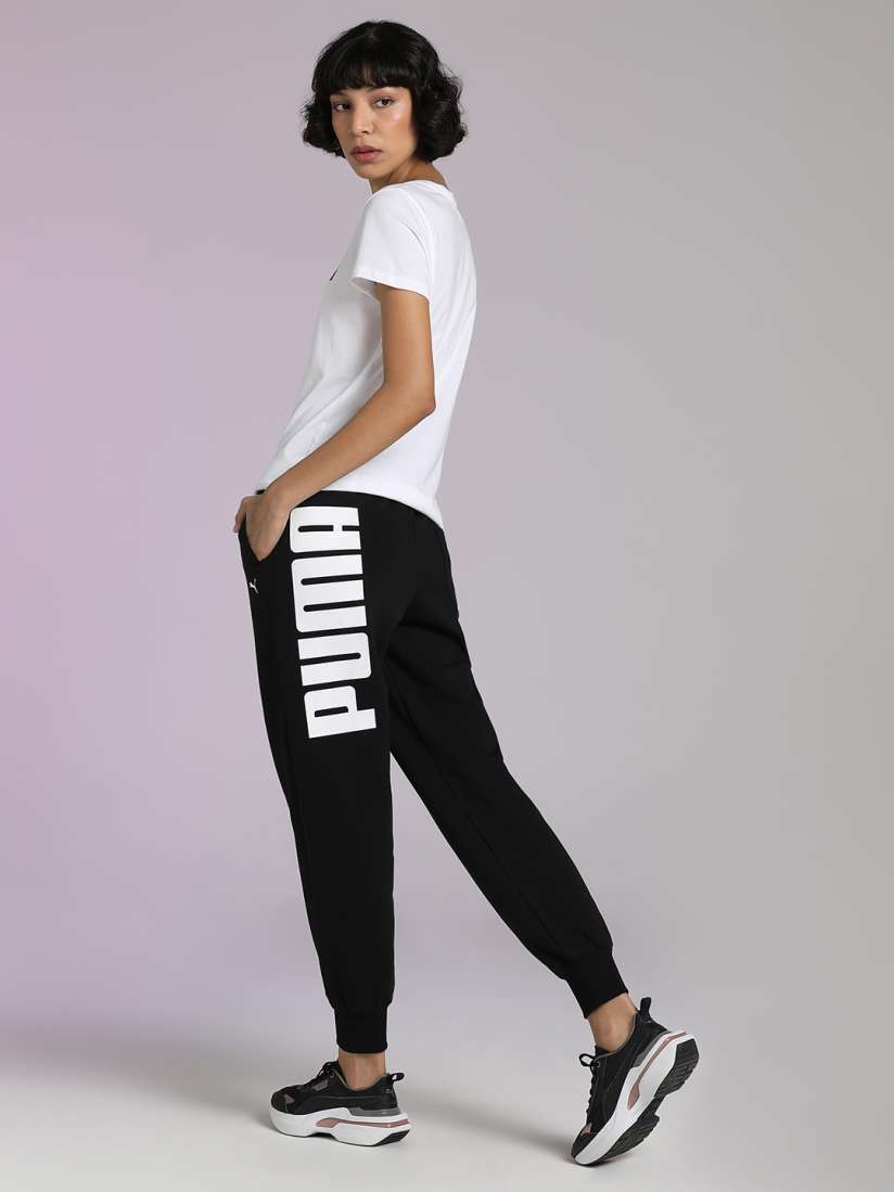 Buy Puma Women Black Solid Joggers Track Pants for Women 18480186 Myntra