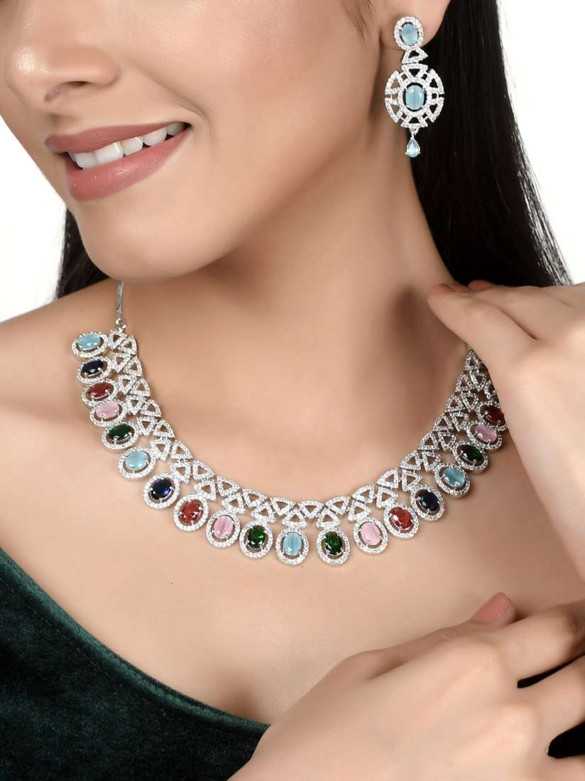 Ladies diamond necklace set shop