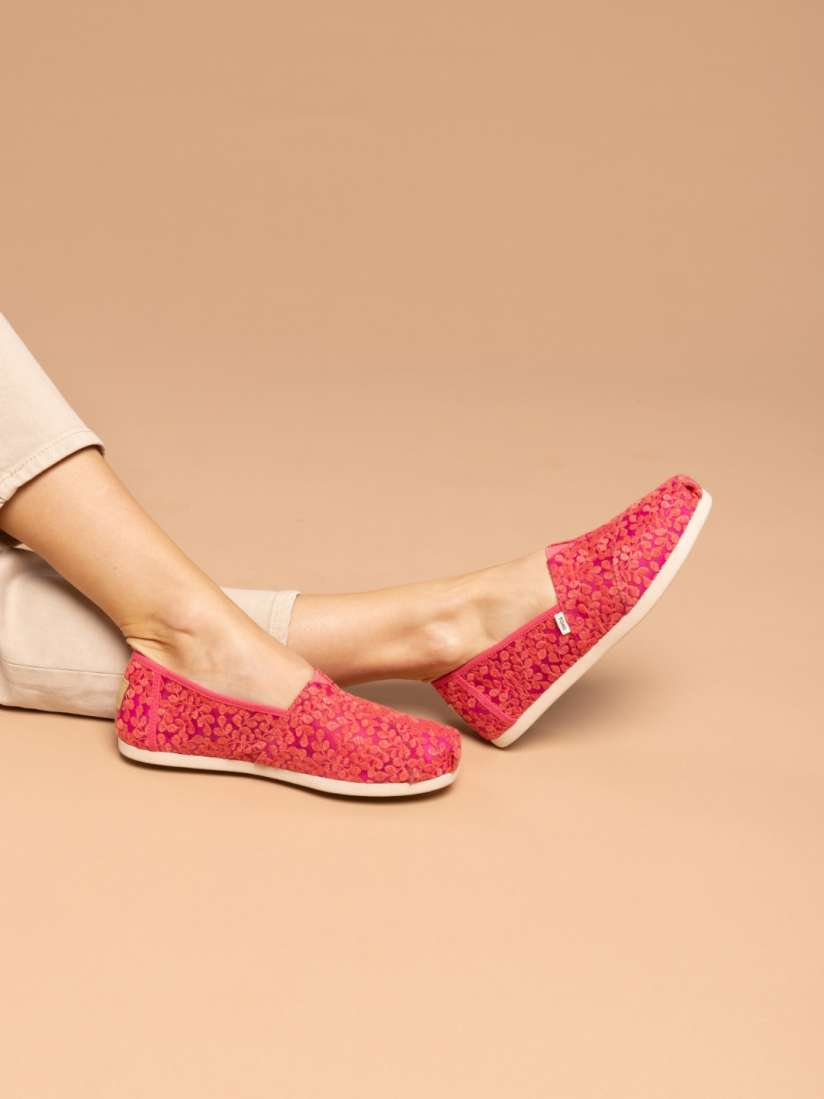 Buy TOMS Women Pink Botanical Lace Alpargata Slip on Sneakers Casual Shoes for Women 18489176 Myntra