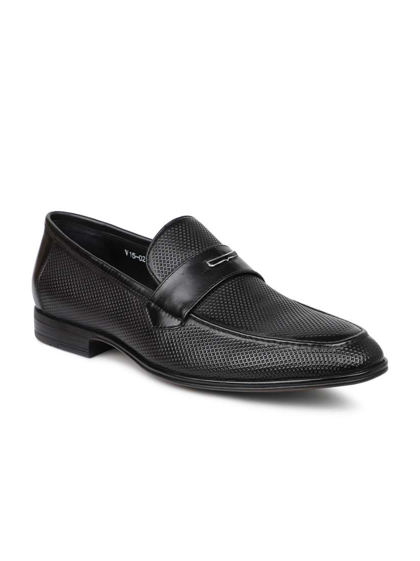 Buy ATESBER by Inc.5 Men Black Solid Leather Formal Slip On Shoes Formal Shoes for Men 18490972 Myntra