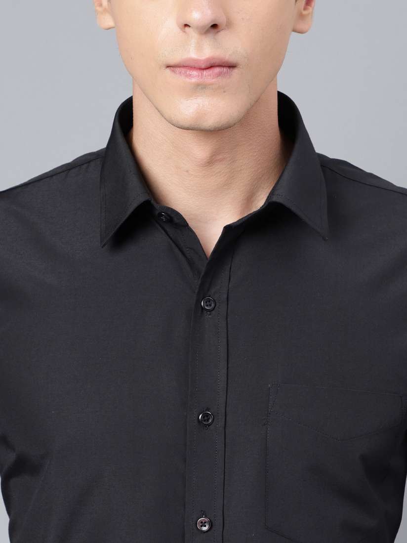Buy Hancock Men Black Slim Fit Formal Shirt Shirts for Men 1849875 Myntra