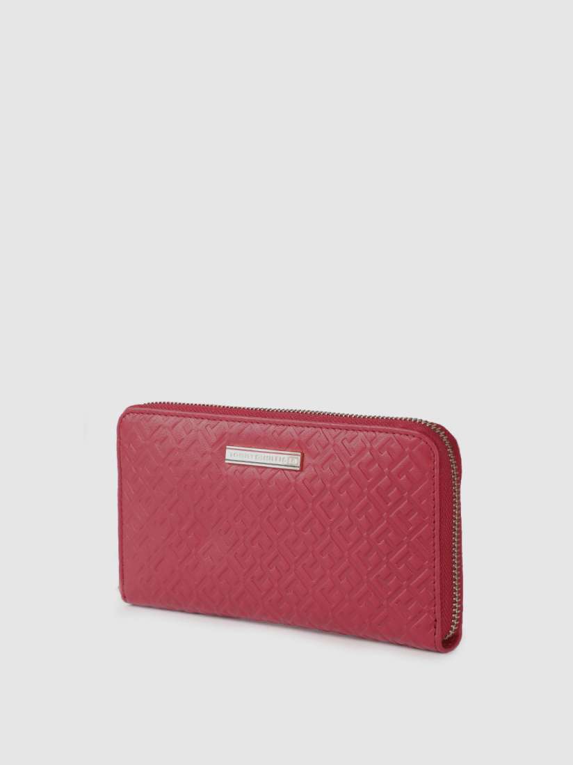 Buy Tommy Hilfiger Women Red Geometric Leather Zip Around Wallet Wallets for Women 18505566 Myntra