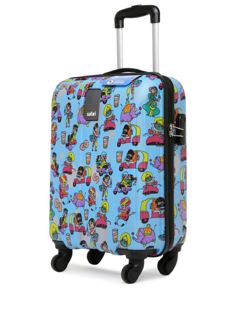 Buy Safari Unisex Blue Printed Thorium Indie Small Trolley Suitcase Trolley Bag for Unisex 1850698 Myntra
