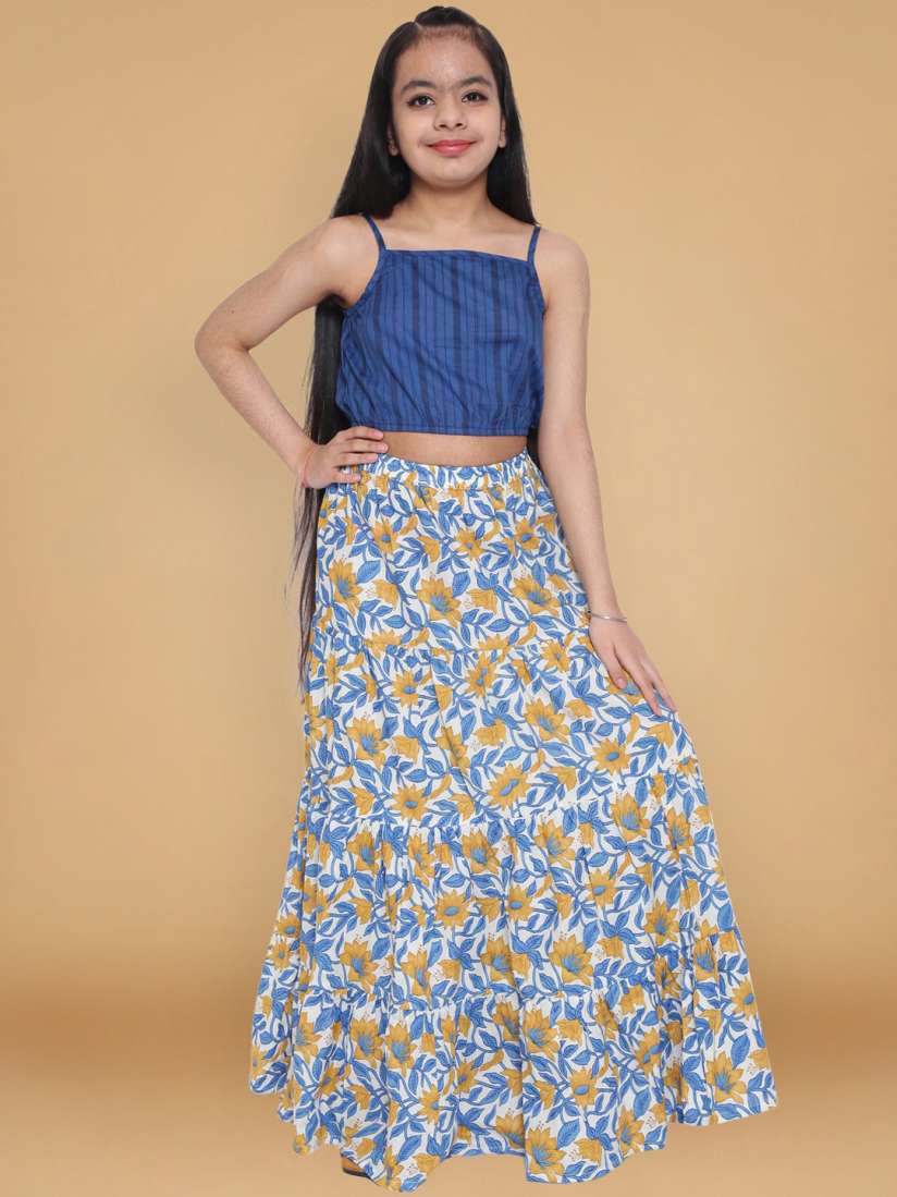 Buy titliyan Girls Blue 2 Piece Printed Cotton Clothing Set Clothing Set for Girls 18509814 Myntra