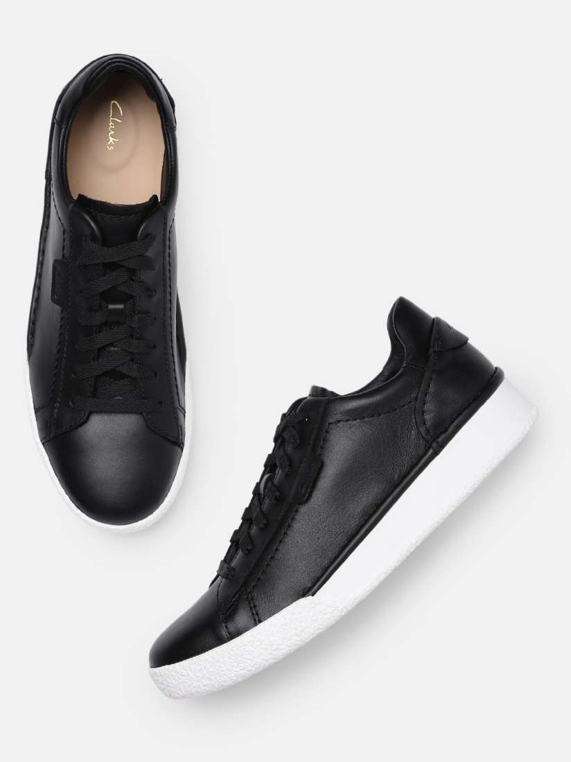 Buy Clarks Women Black Solid Leather Sneakers Casual Shoes for Women 18511806 Myntra
