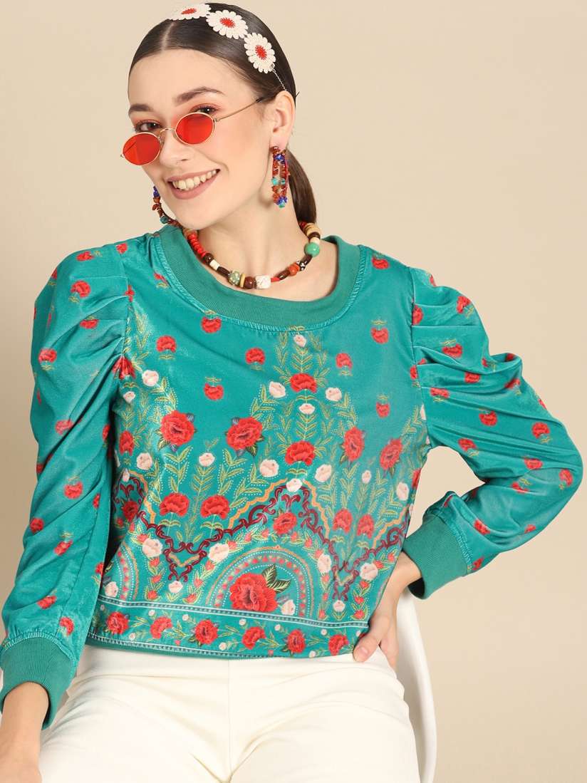 Red floral sweatshirt sale