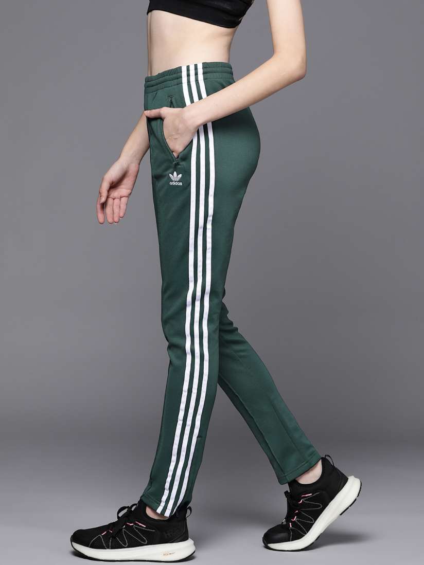 Buy ADIDAS Originals Women Green Slim Fit Striped Sustainable Track Pants Track Pants for Women 18516532 Myntra