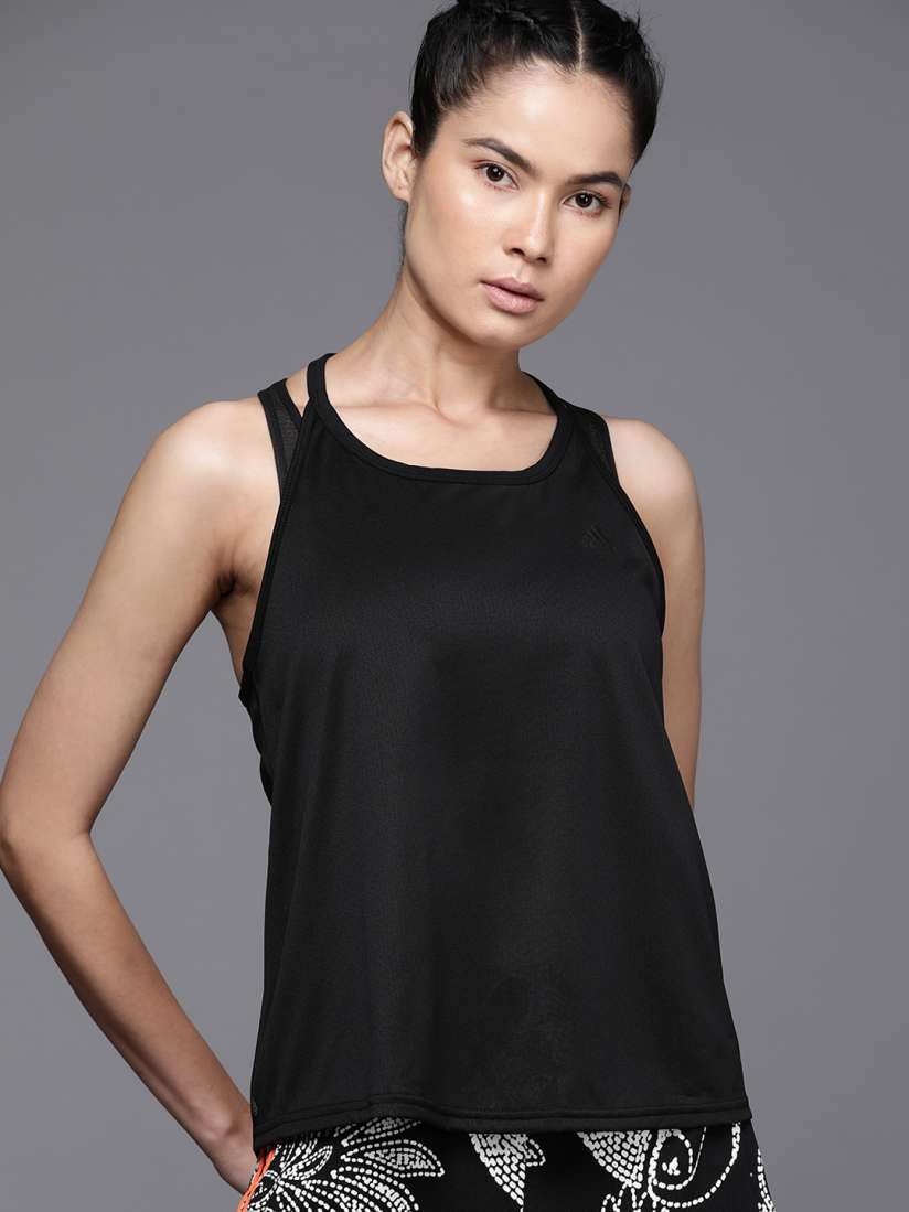 Buy ADIDAS Black Parley Run Fast Running Self Design Tank Top Tops for Women 18520032 Myntra