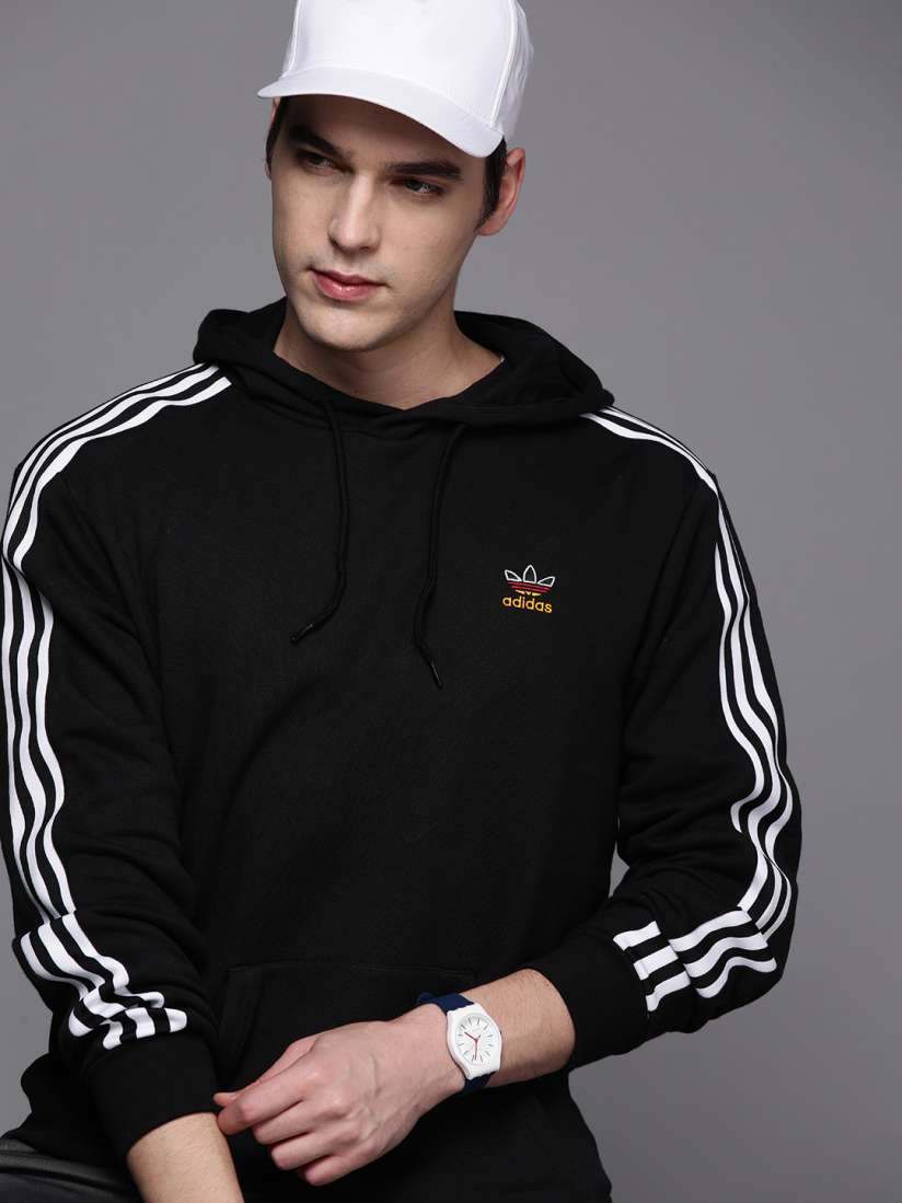Mens adidas tape hoodie new arrivals