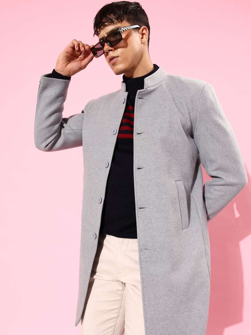Grey longline jacket store
