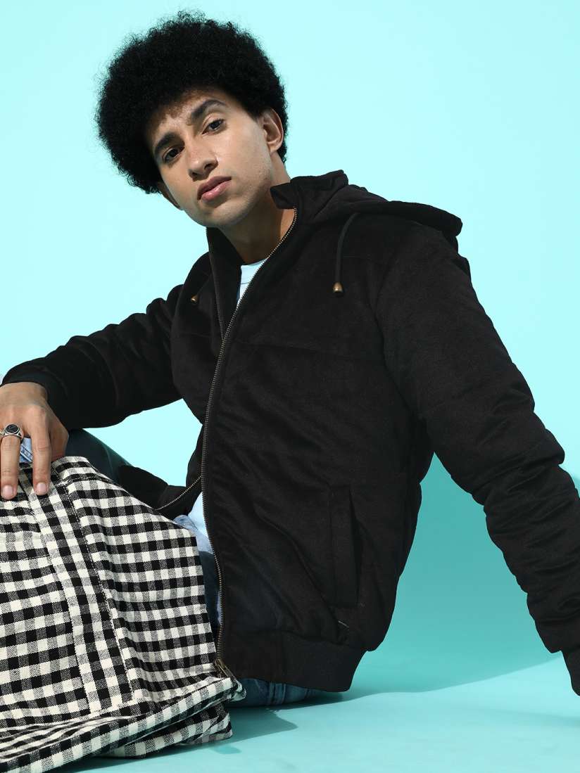 Buy Roadster Men Black Solid Bomber Jacket Jackets for Men 18523334 Myntra