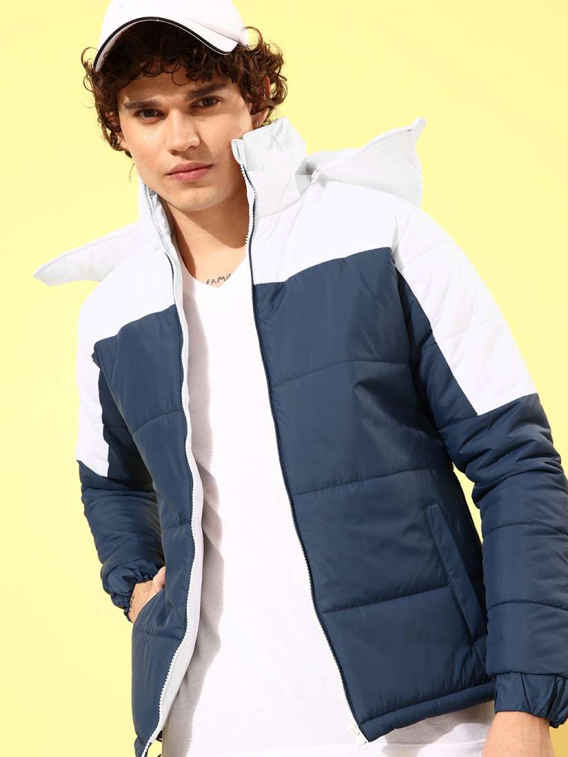 Buy The Roadster Life Co. Men Navy Blue White Colourblocked The Great Outdoors Padded Jacket Jackets for Men 18523616 Myntra