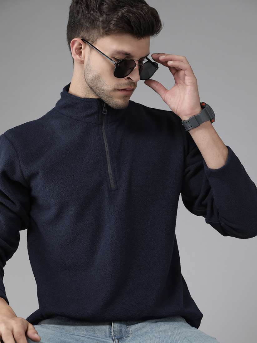 Buy Roadster Men Navy Blue Solid Sweatshirt Sweatshirts for Men 18523704 Myntra