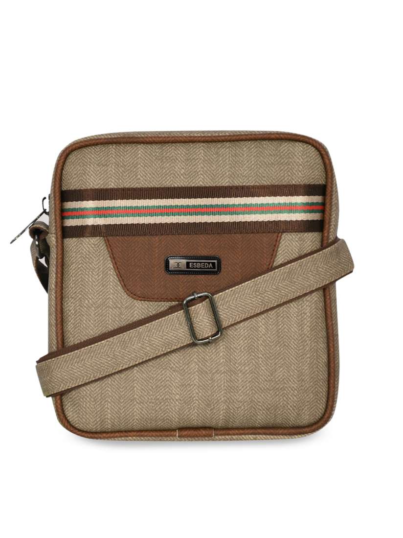 Buy ESBEDA Brown Textured PU Structured Sling Bag Handbags for Men 18530560 Myntra