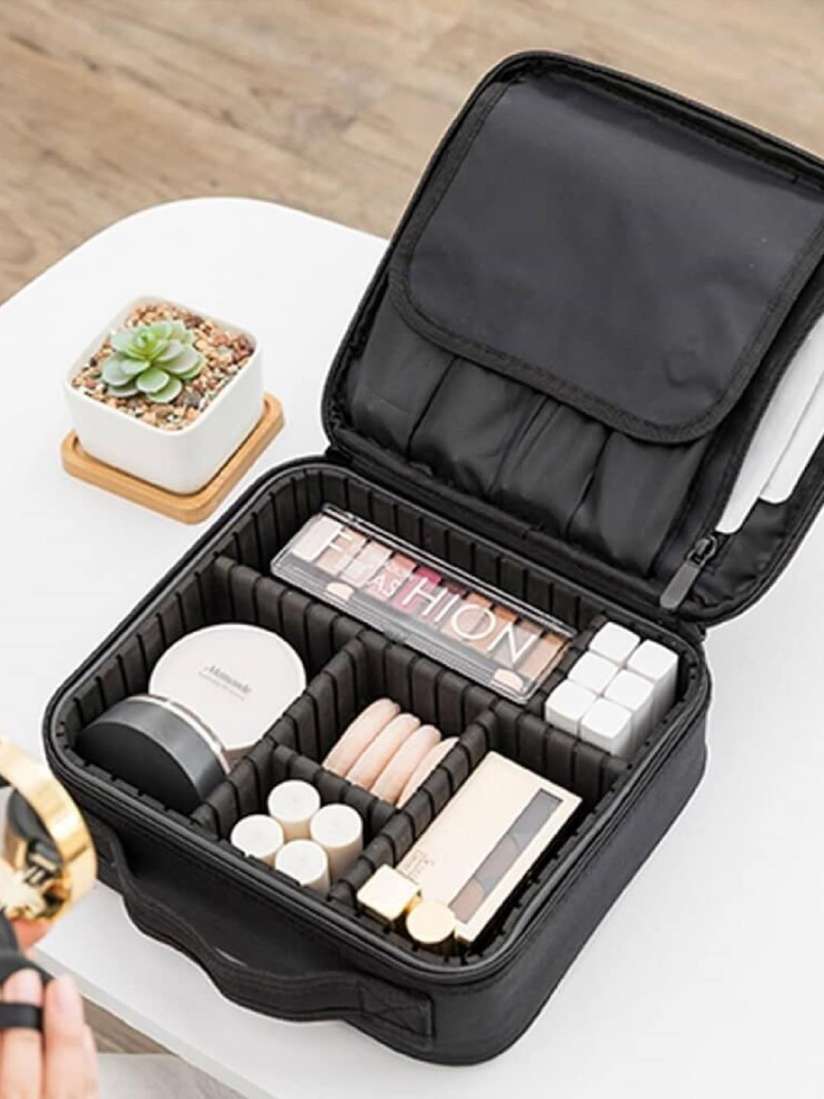 Buy Awestuffs Black Professional Makeup Bag Cosmetic Case Travel Kit for Unisex 18531974 Myntra