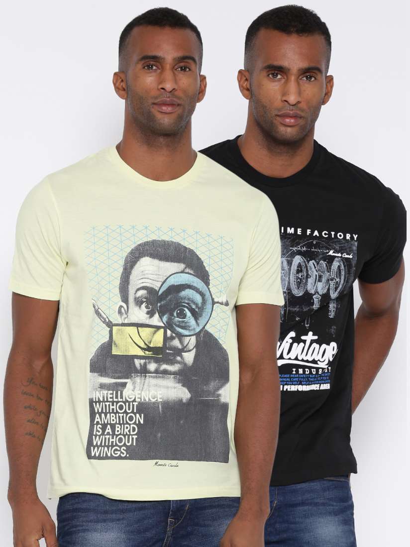 Buy Monte Carlo Men Pack of 2 Printed T shirts Tshirts for Men 1853306 Myntra