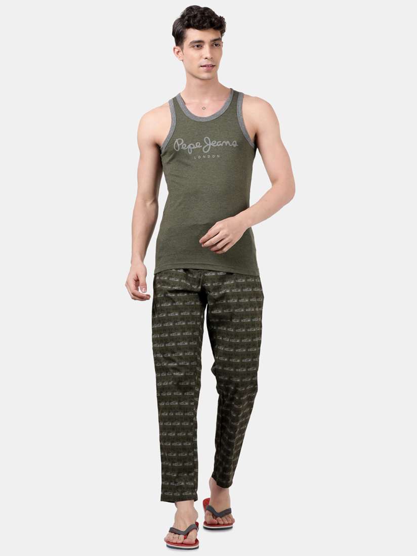 Buy Pepe Jeans Green Solid Cotton Inner Wear Gym Vest Innerwear Vests for Men 18539892 Myntra