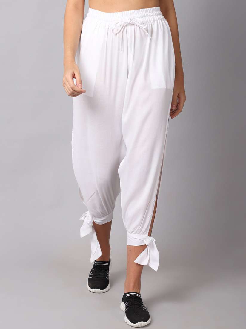 Buy TAG 7 Women White Smart Joggers Trousers Trousers for Women 18544486 Myntra