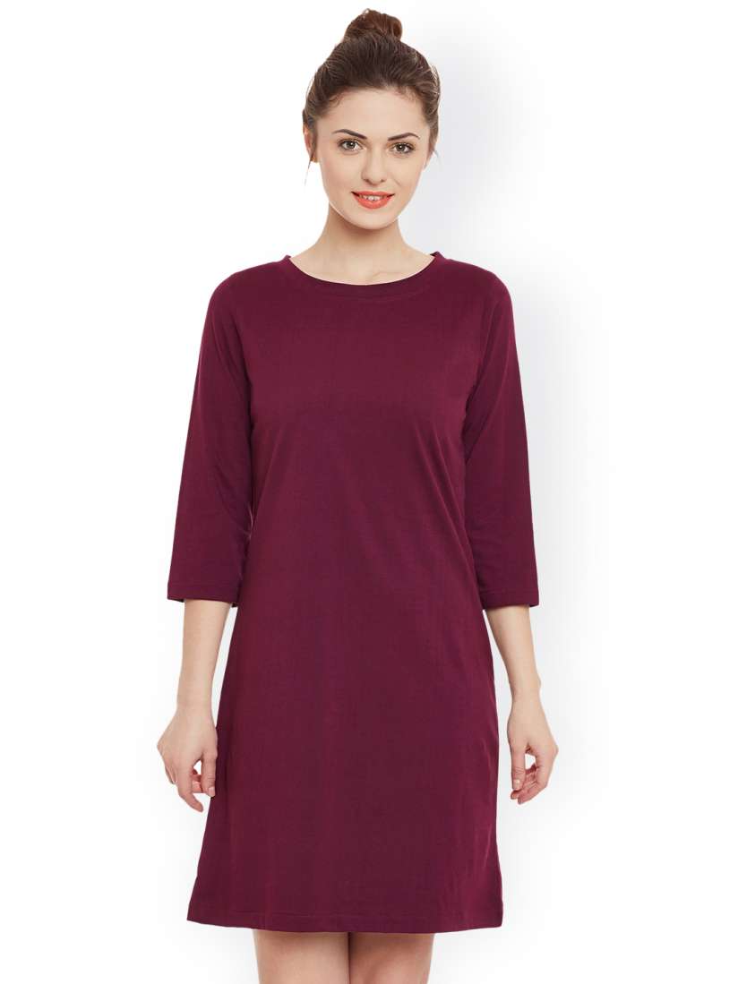 Buy Miss Chase Women Burgundy Shift Dress Dresses for Women 1856867 Myntra