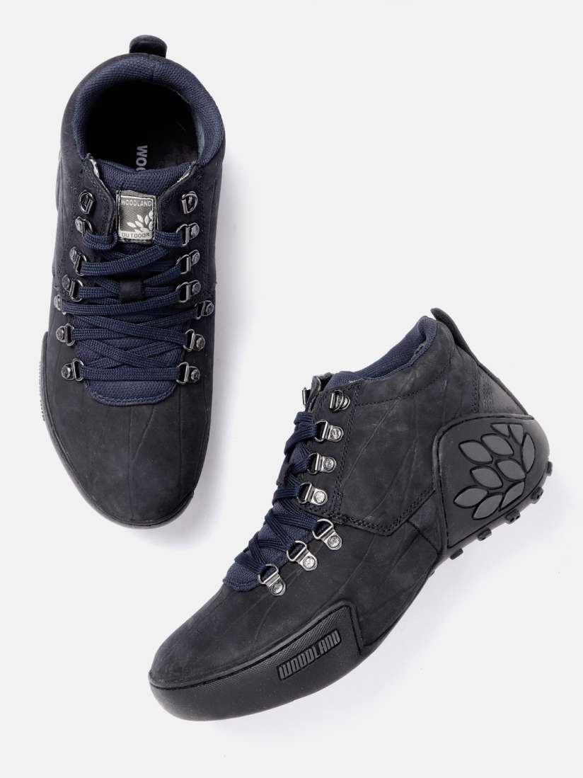 Navy blue woodland shoes sales