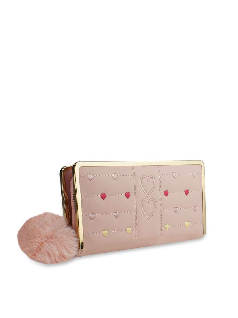 Buy Kanvas Katha Women Pink Gold Toned Embroidered PU Wallet Wallets for Women 18593456 Myntra