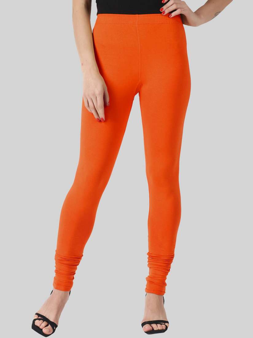 Buy SAUNDARYA Women Orange Solid Churidar Length Leggings Leggings for Women 18595146 Myntra