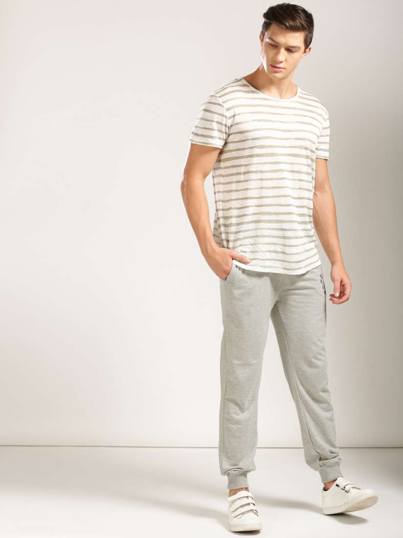 Buy HARVARD Grey Melange Joggers Track Pants for Men 1859548 Myntra