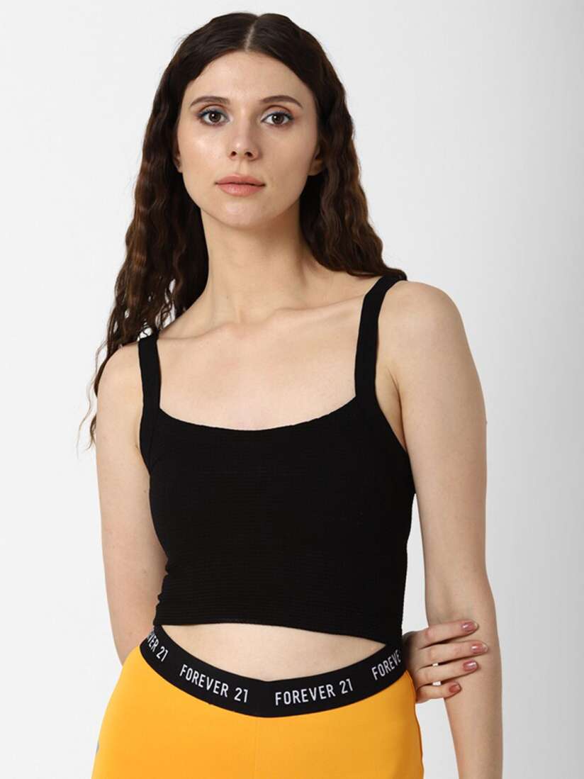 Black crop top tank forever 21 sales