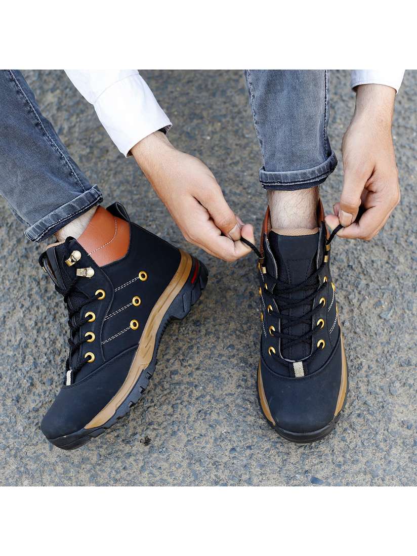 Buy KRAASA Men Black Colourblocked Sneakers Casual Shoes for Men