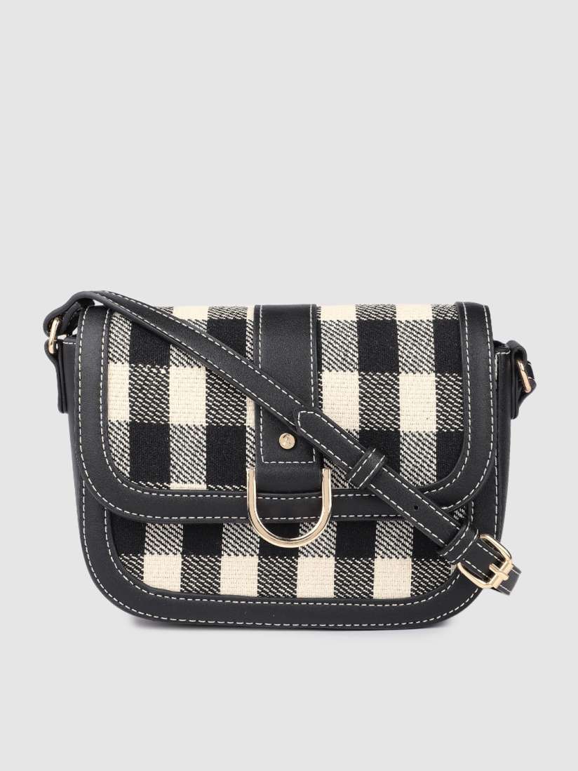 Buy Accessorize London Women s Faux Leather Buckle Check Sling Bag Handbags for Women 18606890 Myntra