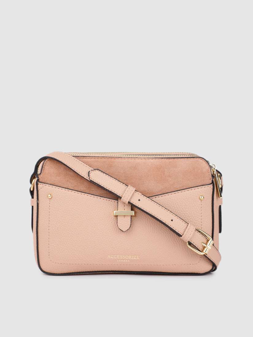 Buy Accessorize Women Dusty Pink PU Structured Sling Bag Handbags for Women 18606896 Myntra
