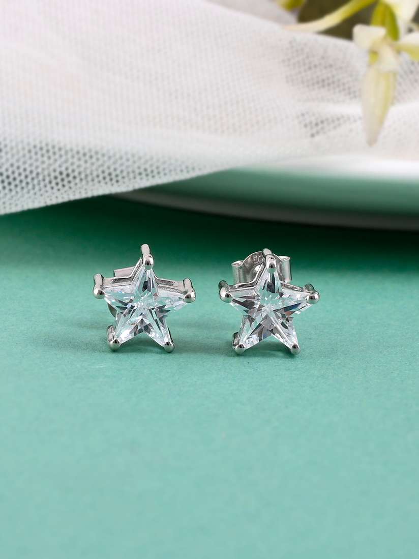 Diamond Stud Earrings Voylla Studs Buy Studio Voylla 925 Sterling