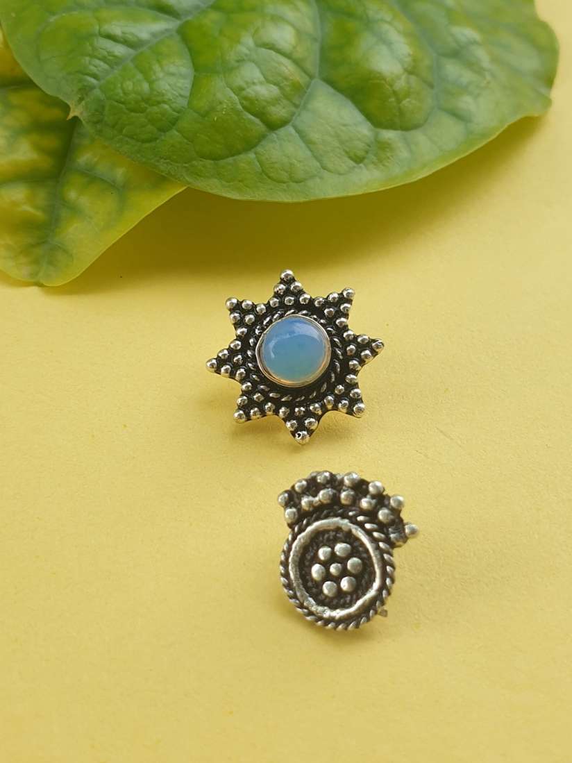 Blue stone nose pin hotsell