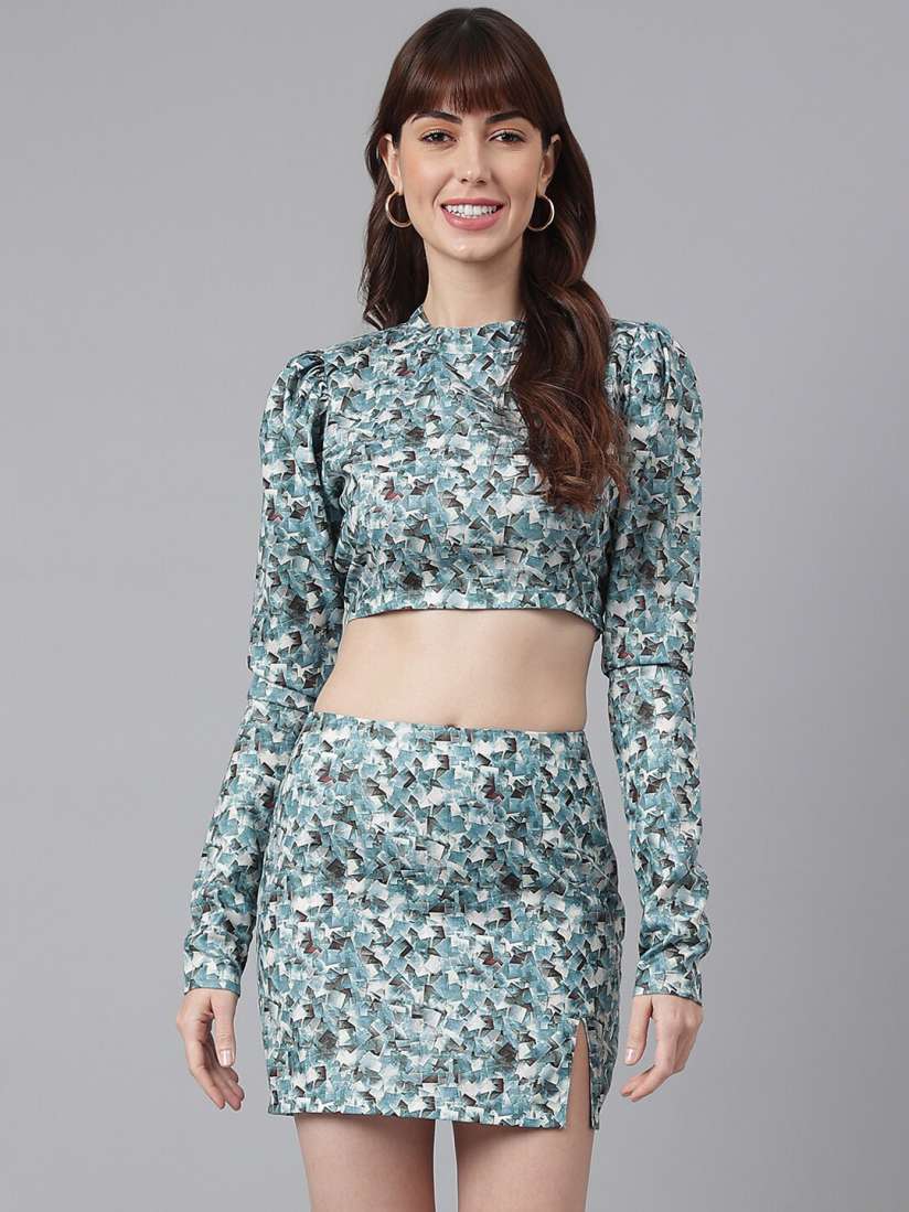 Crop top and skirt on myntra shop